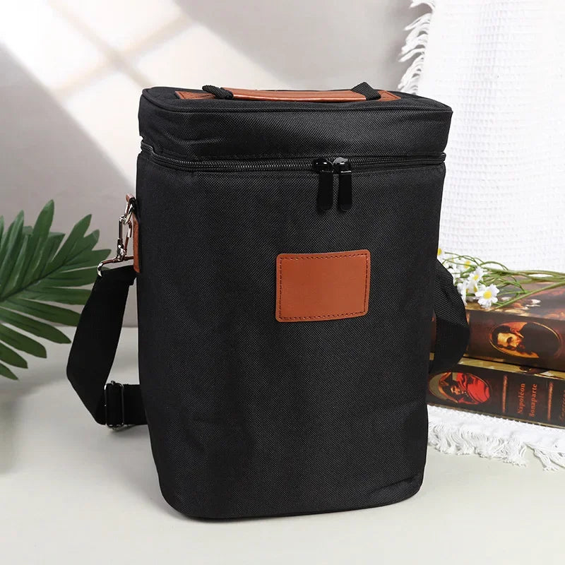 Red Wine Thermos Bag for 4 Bottles Outdoor Picnic
