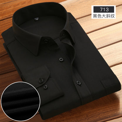 Striped Long-Sleeved Shirt for Men, Cotton Blend, Breathable
