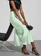 Elegant Satin Midi Skirt in Solid Colors