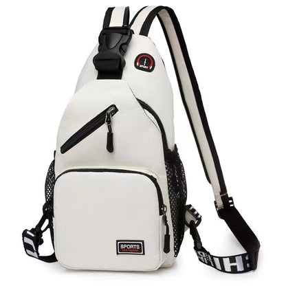 Women's Black Polyester Chest Bag with Anti-Splash Feature