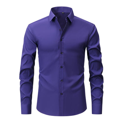 Lightweight Stretchy Plus-Size Men's Long-Sleeve Shirt