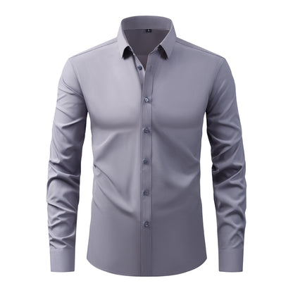Lightweight Stretchy Plus-Size Men's Long-Sleeve Shirt