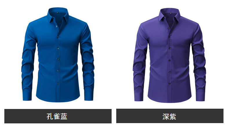 Lightweight Stretchy Plus-Size Men's Long-Sleeve Shirt