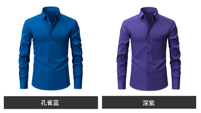 Lightweight Stretchy Plus-Size Men's Long-Sleeve Shirt