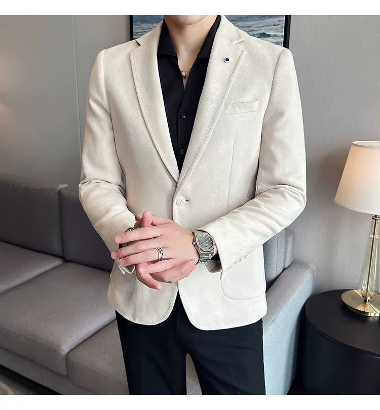 Men's Slim Fit Velvet Blazer Coat for Business and Weddings