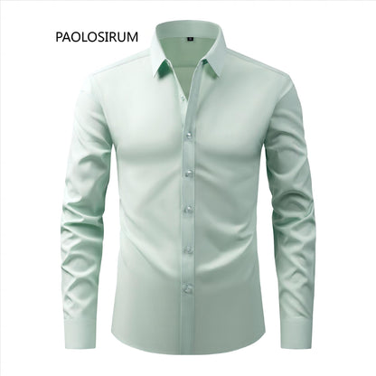Lightweight Stretchy Plus-Size Men's Long-Sleeve Shirt