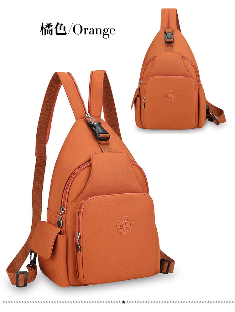 Women's Black Polyester Chest Bag with Anti-Splash Feature