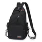 Women's Black Polyester Chest Bag with Anti-Splash Feature