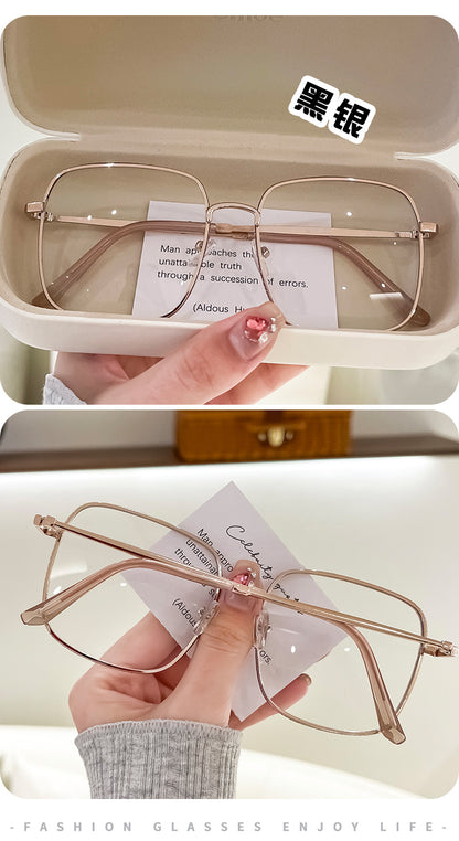 Anti-Blue Light Myopia Glasses Metal Frame Big Face