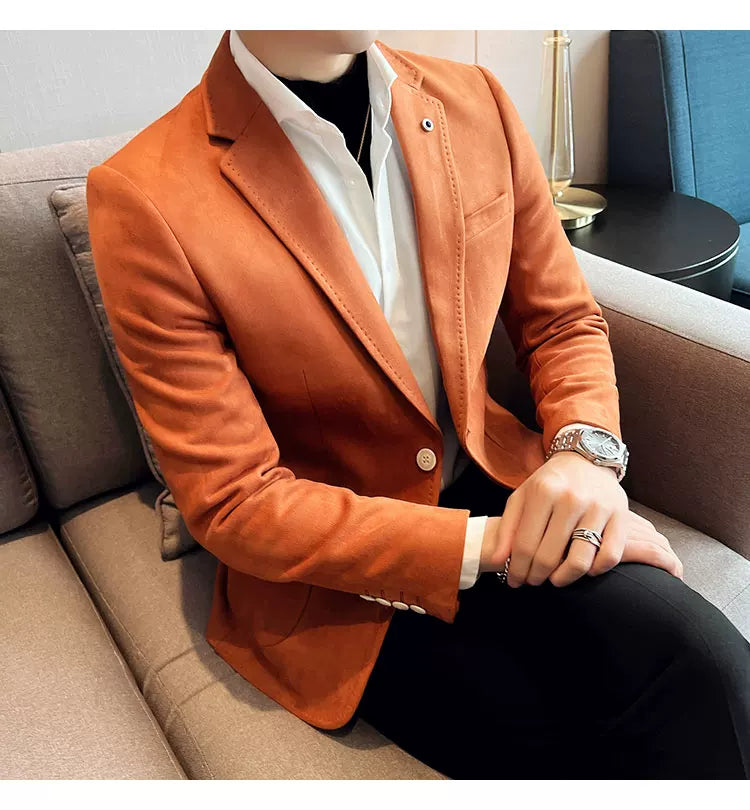 Men's Slim Fit Velvet Blazer Coat for Business and Weddings