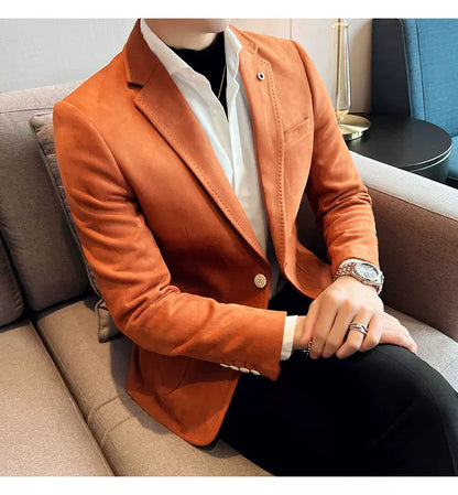Men's Slim Fit Velvet Blazer Coat for Business and Weddings
