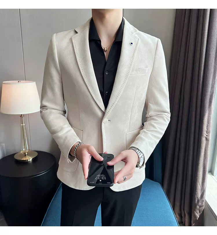 Men's Slim Fit Velvet Blazer Coat for Business and Weddings