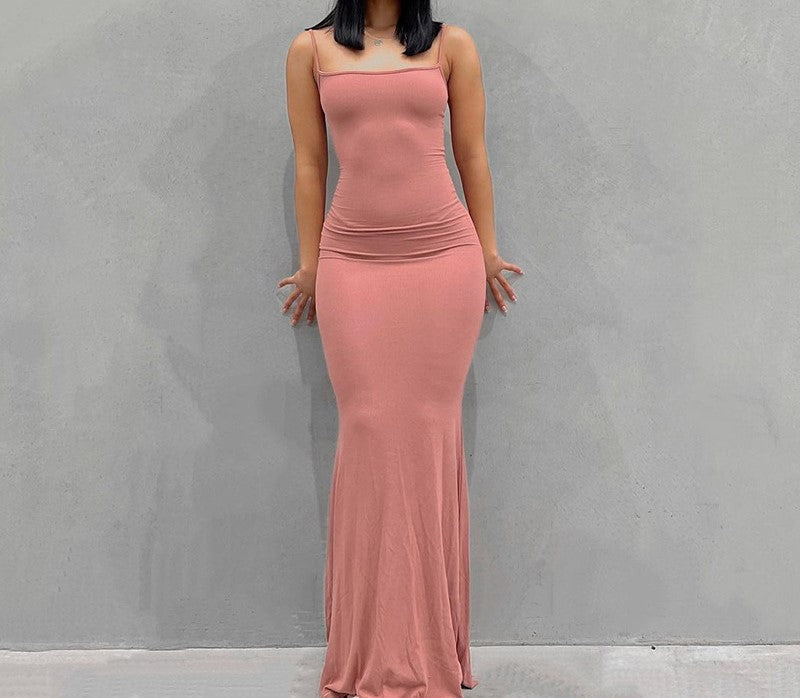 Slim Fit Milk Silk Fishtail Dress for Women