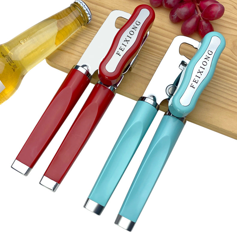 Multifunctional Stainless Steel Can Opener Red