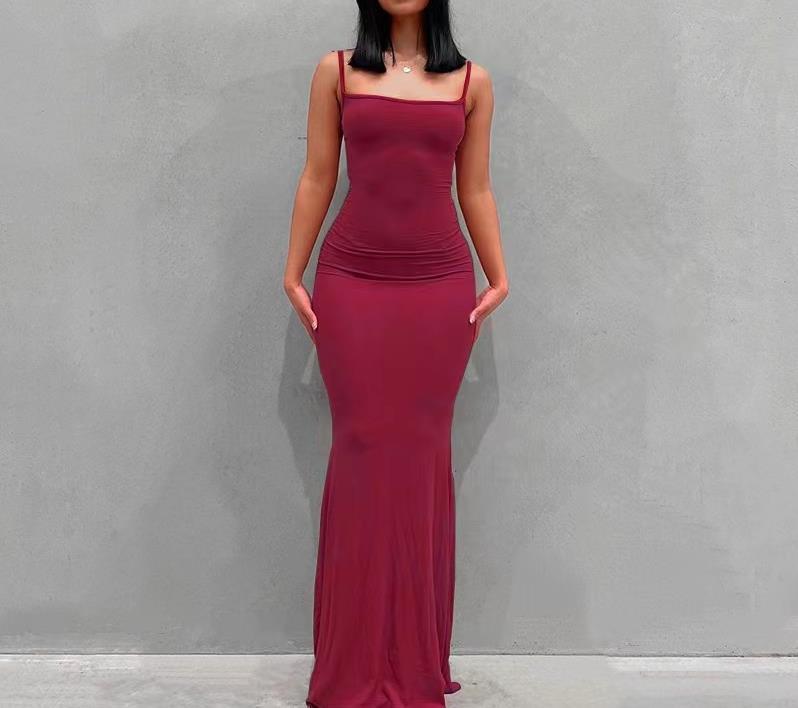 Slim Fit Milk Silk Fishtail Dress for Women