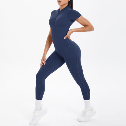Backless Bodycon Scrunch Jumpsuit for Women Yoga Fitness