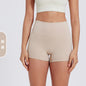 High-Waist Nylon Yoga Shorts in Peach