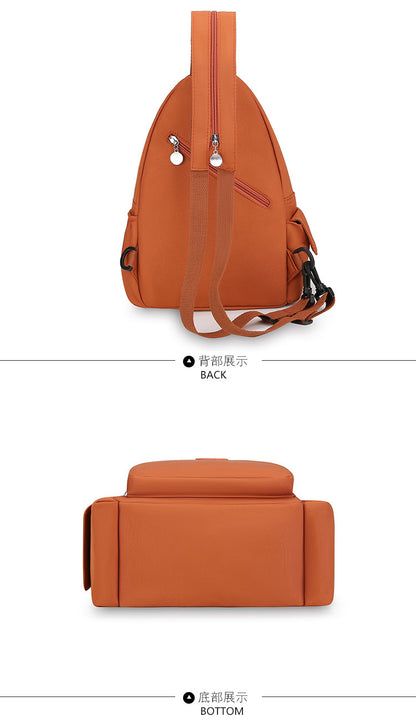 Women's Black Polyester Chest Bag with Anti-Splash Feature
