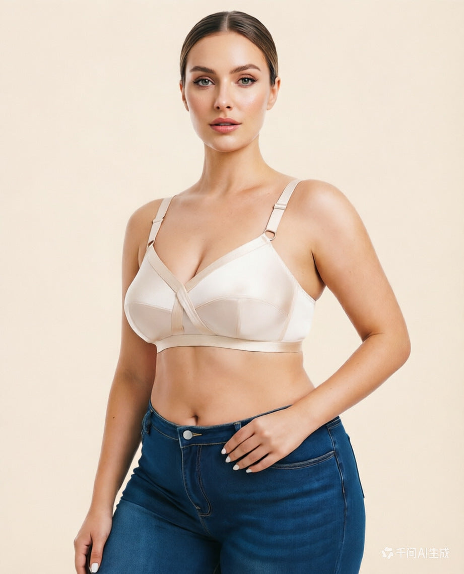 Satin Ultra-Thin Plus Size Bra Without Steel Ring