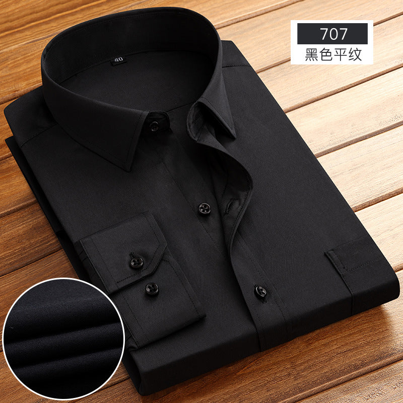 Striped Long-Sleeved Shirt for Men, Cotton Blend, Breathable