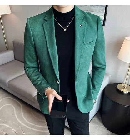 Men's Slim Fit Velvet Blazer Coat for Business and Weddings