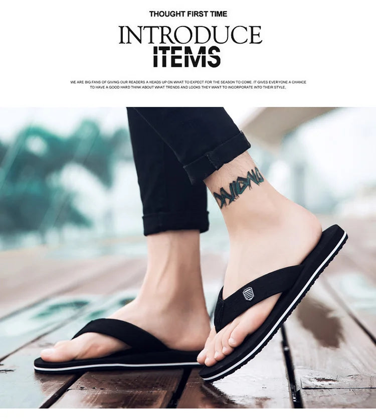 Men's Flip Flops Sandals in Beckham Black EVA
