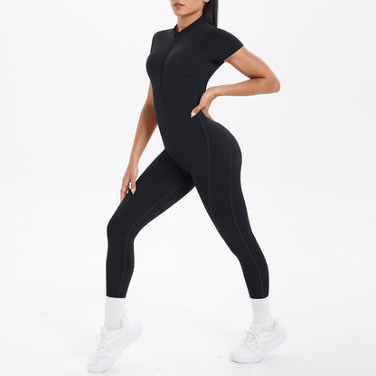 Backless Bodycon Scrunch Jumpsuit for Women Yoga Fitness
