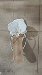 Orchid Flower High Heeled Slingback Shoes for Women