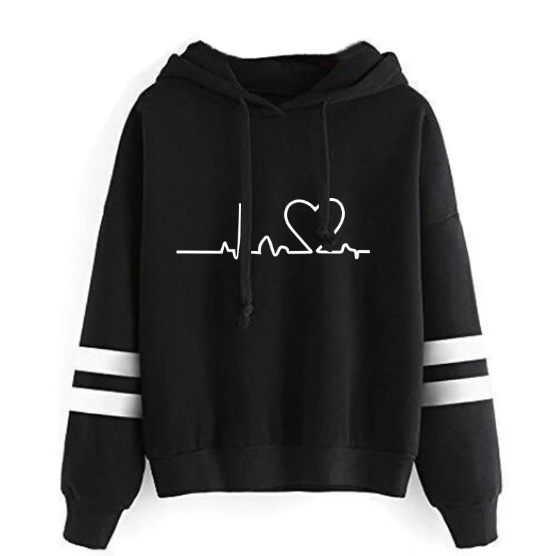 Womens Casual Stripe Hoodie and Sweatpants Set