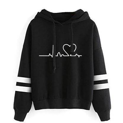 Womens Casual Stripe Hoodie and Sweatpants Set