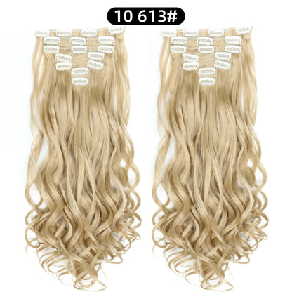 22 Inch Curly Wavy Clip In Hair Extensions Synthetic
