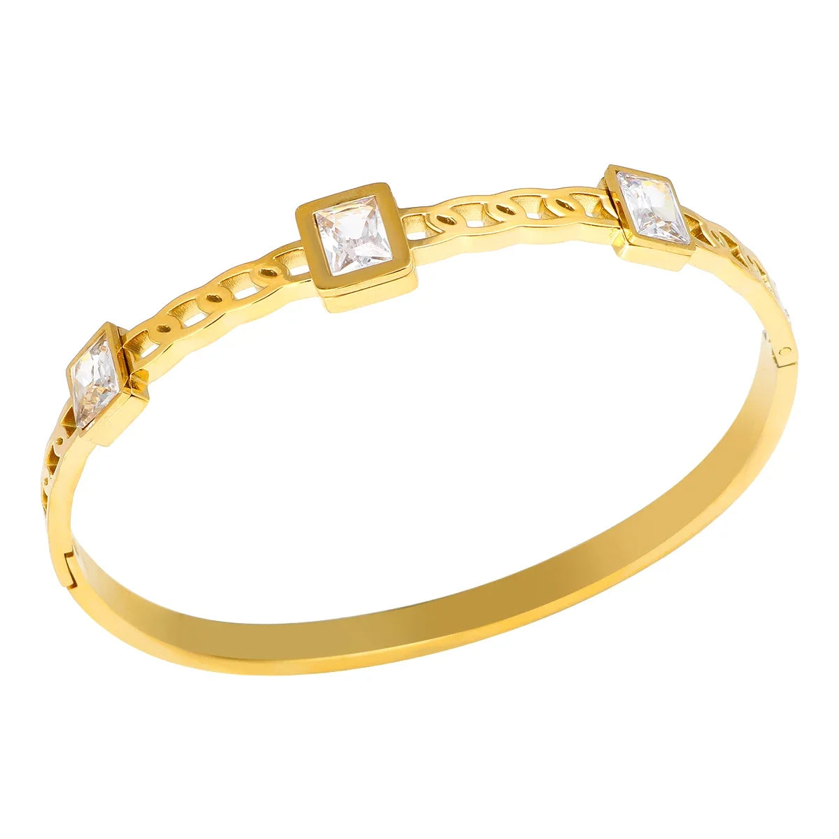 Classic Gold Plated Stainless Steel Cuff Bracelet