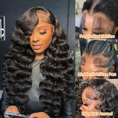 Curly Deep Wave Lace Front Wig Human Hair 200% Density