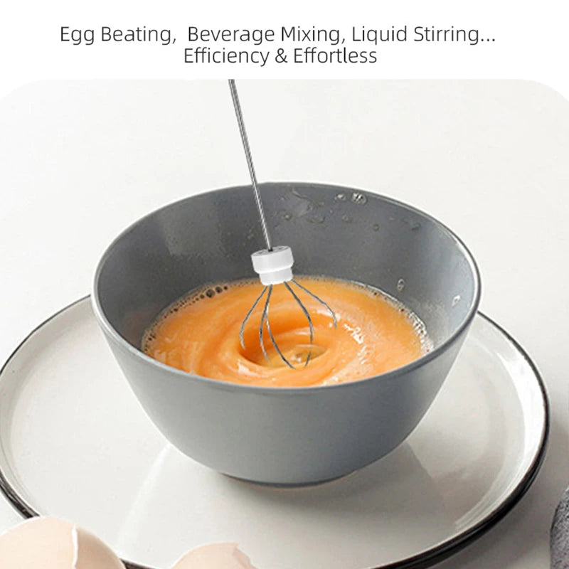 Electric Milk Frother Handheld USB Rechargeable Foam Maker