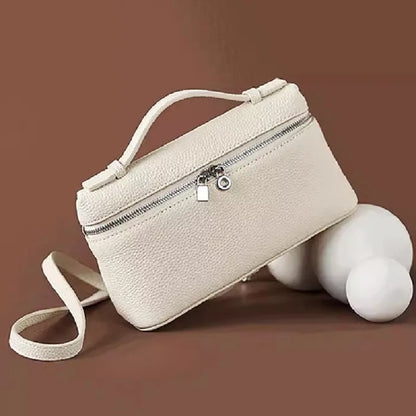 Lychee Grain Patent Leather Shoulder Bag for Women