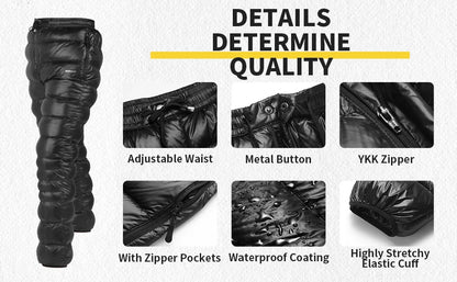 Mapleaf Ultralight Down Pants Waterproof Windproof Ski Trousers