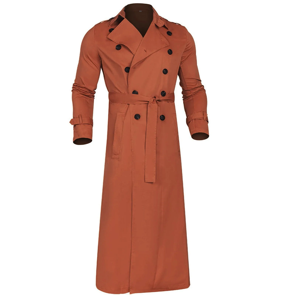 Men's Long Sleeve Extra Long Trench Coat