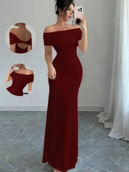 Off Shoulder Sleeveless Bodycon Midi Dress