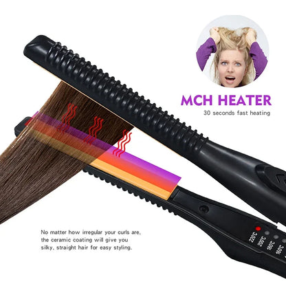 2-in-1 Mini Hair Straightener and Curling Iron