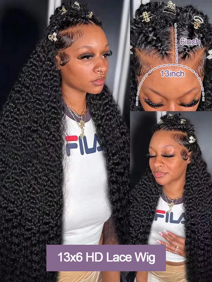 Brazilian Curly Human Hair Wig 13x4 13x6 Transparent Lace