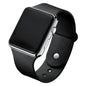 Digital LED Watch for Men Women Black Rubber Strap