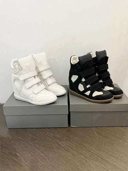 Women's Genuine Leather Ankle Boots with Hidden Heel