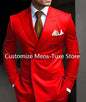 Brown Men's Slim Fit Double Breasted Suit Blazer