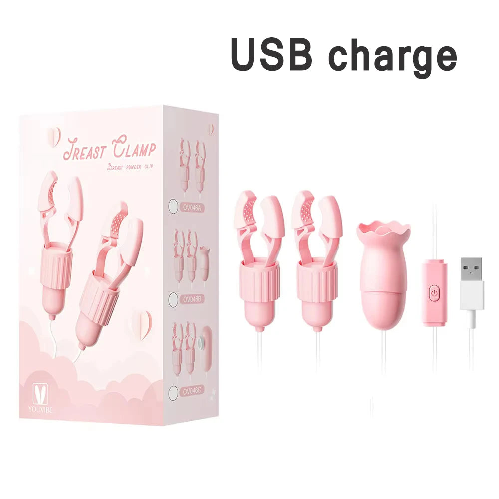 Vibrating Suction Nipple Clamps for Women