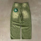Matcha Green Denim Jeans with Embroidery
