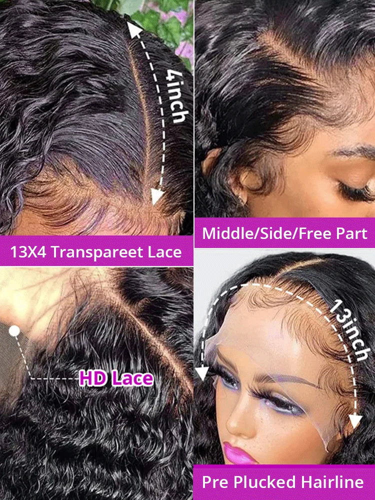 40 Inch 13x6 Deep Wave Lace Frontal Wig Human Hair