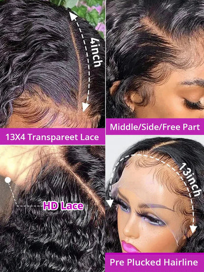 40 Inch 13x6 Deep Wave Lace Frontal Wig Human Hair