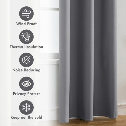 Modern Blackout Curtains - 100% Polyester, UV Protection