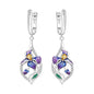 S925 Sterling Silver Iris Flower Hoop Earrings for Women