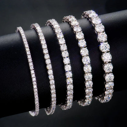 Moissanite Tennis Bracelet 925 Sterling Silver 18K Gold